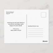 ミニマル4枚タイプライターのクリスマスポストカード ポストカード (裏面)