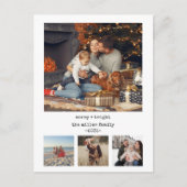 ミニマル4枚タイプライターのクリスマスポストカード ポストカード (正面)