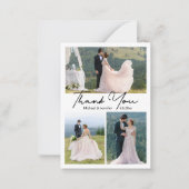 ミニマル4枚結婚の写真感謝していスタイリッシュ ノートカード (正面)
