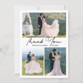 ミニマル4枚結婚の写真感謝していスタイリッシュ ノートカード (正面)