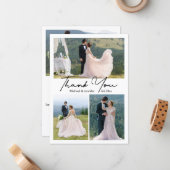 ミニマル4枚結婚の写真感謝していスタイリッシュ ノートカード (正面/裏面インサイチュ)