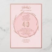 ミニマル40thカスタムフォトサプライズ誕生日 箔招待状 (正面)