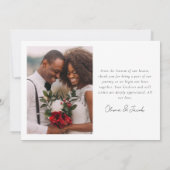 ミニマル4 Photo 結婚 Writhes's サンキューカード (裏面)