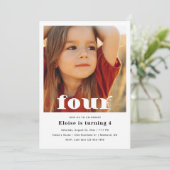 ミニマル4th誕生日招待状 | 4th誕生日 招待状 (スタンド正面)