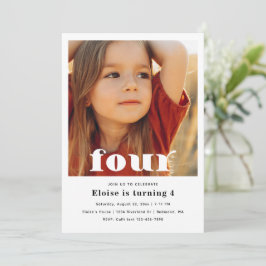 ミニマル4th誕生日招待状 | 4th誕生日 招待状