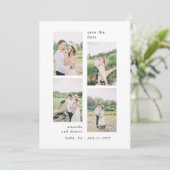 ミニマル5カスタムフォトウェディング日付を保存 招待状 (スタンド正面)