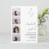 ミニマル5フォトイニシャルシンプルエレガントな結婚式 招待状 (スタンド正面)