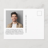 ミニマル5モダン枚フォトコラージュ青い卒業 案内ポストカード (裏面)