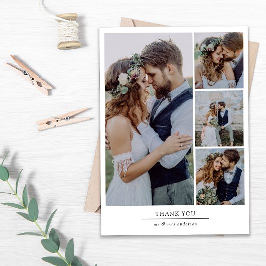 ミニマル5写真結婚の サンキューカード