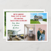 ミニマル5枚の写真を移動お知らせ 案内状 (正面/裏面)