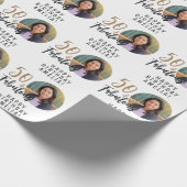 ミニマル50と素晴らしい写真50誕生日 ラッピングペーパー (角)