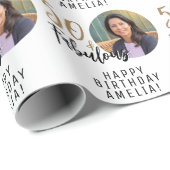 ミニマル50と素晴らしい写真50誕生日 ラッピングペーパー (ロールコーナー)