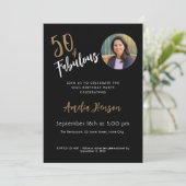ミニマル50と素晴らしい写真50誕生日 招待状 (スタンド正面)