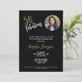 ミニマル50と素晴らしい写真50誕生日 招待状 (スタンド正面)