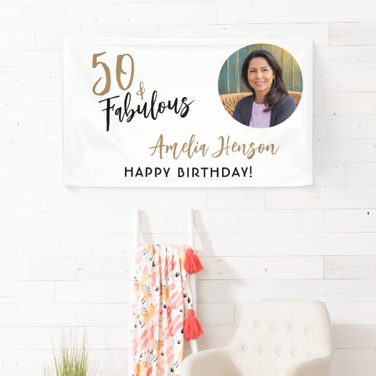 ミニマル50と素晴らしい写真50誕生日 横断幕 (インサイチュ)