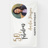 ミニマル50と素晴らしい写真50誕生日 横断幕 (縦)