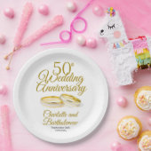 ミニマル50周年結婚パーティー ペーパープレート (パーティー)