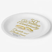 ミニマル50周年結婚パーティー ペーパープレート (アングル)