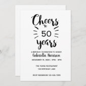 ミニマル50誕生日 招待状 (正面/裏面)