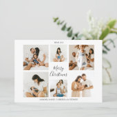 ミニマル6フォトコラージグリッドメリークリスマス シーズンカード (スタンド正面)