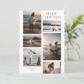 ミニマル6フォトコラージメリークリスマス シーズンカード (スタンド正面)
