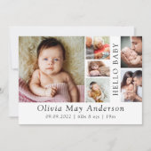 ミニマル6フォトハローベビー サンキューカード (正面)