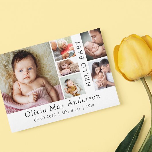 ミニマル6フォトハローベビー サンキューカード