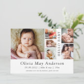 ミニマル6写真こんにちはベビー誕生のお知らせ 招待状 (スタンド正面)