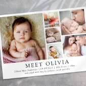 ミニマル6写真こんにちはベビー誕生のお知らせ 案内状