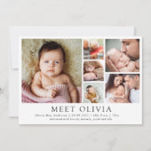 ミニマル6写真こんにちはベビー誕生のお知らせ 案内状 (正面)