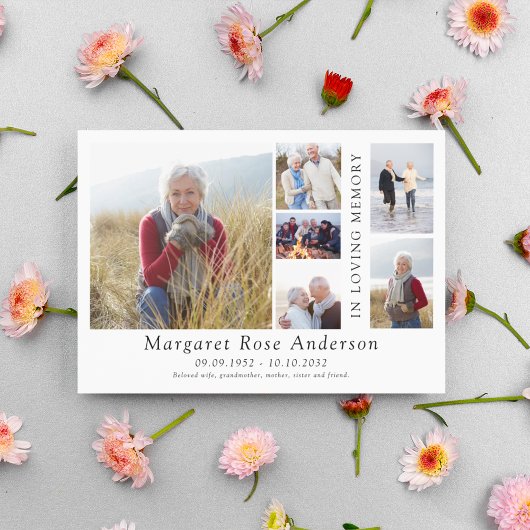 ミニマル6写真死別葬式 サンキューカード