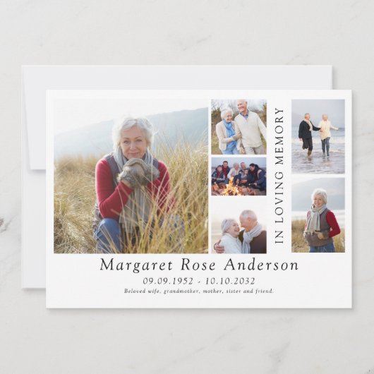 ミニマル6写真死別葬礼 招待状 (正面)