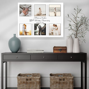 ミニマル6写真25th結婚アニバーサリーキャンバス キャンバスプリント