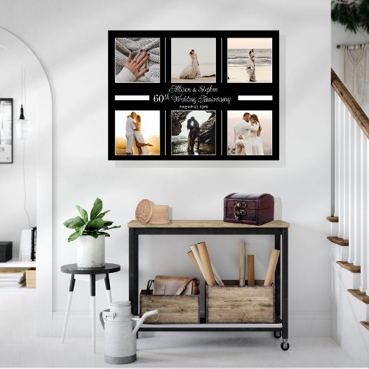 ミニマル6写真60結婚周年記念 キャンバスプリント