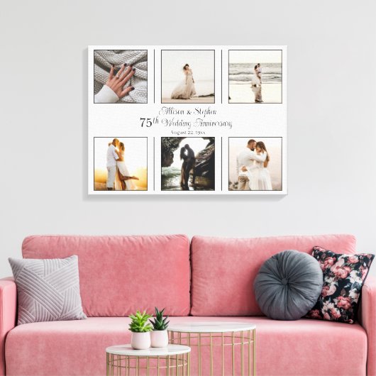 ミニマル6写真75結婚周年記念 キャンバスプリント (インサイチュ (リビング))