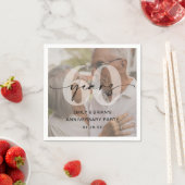 ミニマル60周年結婚記念写真 スタンダードカクテルナプキン (インサイチュ)