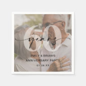 ミニマル60周年結婚記念写真 スタンダードカクテルナプキン (正面)