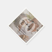 ミニマル60周年結婚記念写真 スタンダードカクテルナプキン (角)