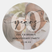 ミニマル60周年結婚記念写真 ラウンドシール (正面)