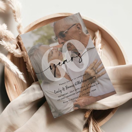 ミニマル60周年結婚記念写真 招待状