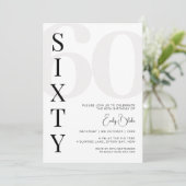ミニマル60歳の誕生日パーティーの招待状 招待状 (スタンド正面)