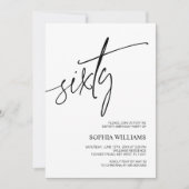 ミニマル60番目の誕生日招待状 招待状 (正面)