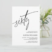 ミニマル60番目の誕生日招待状 招待状 (スタンド正面)