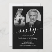 ミニマル60誕生日60写真 招待状 (正面)