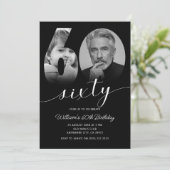 ミニマル60誕生日60写真 招待状 (スタンド正面)