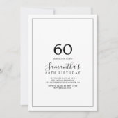 ミニマル60誕生日 招待状 (正面)