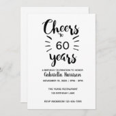 ミニマル60誕生日 招待状 (正面/裏面)