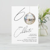 ミニマル60thディスコボール誕生日パーティー 招待状 (スタンド正面)