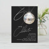 ミニマル60thディスコボール誕生日パーティー 招待状 (スタンド正面)