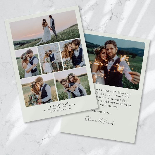 ミニマル7写真結婚ズ サンキューカード